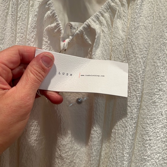 Springtime Splendor White Ruffle Backless Midi Dress Medium NEW - Picture 8 of 9